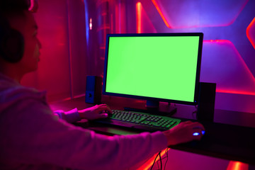 cyber sport gamer with computer © ryanking999