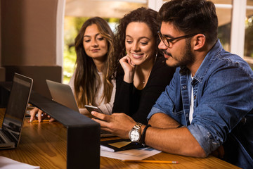 Group of students working together