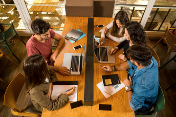 Group of students working together