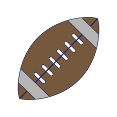 American football ball symbol blue lines