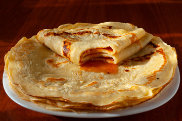 juicy pancakes with jam