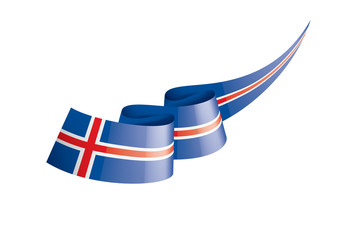 Obraz premium Iceland flag, vector illustration on a white background