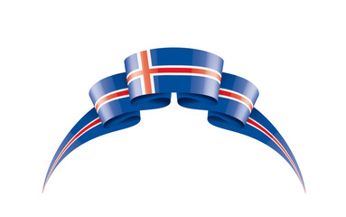 Iceland flag, vector illustration on a white background