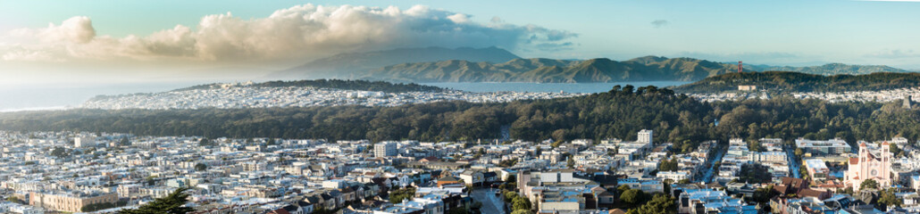 Panoramic View of San Francisco from Golden Gate Heights.