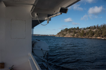View from a commuting boat in the archipelago of Stockholm