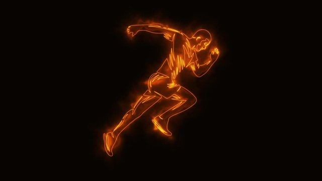 Orange Running Man Runner Animated Logo Loop Graphic Element