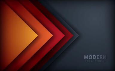 Red overlap layers background on dark gray design modern overlap dimension vector.