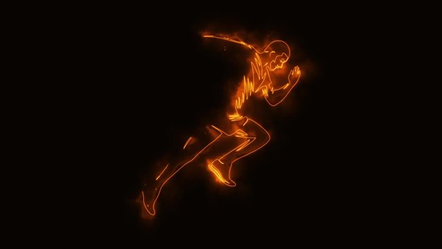 Orange Running Man Runner Animated Logo Element with Reveal Effect