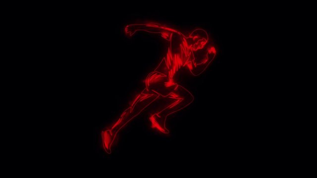Red Running Man Runner Animated Logo Loop Graphic Element