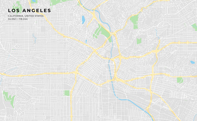 Printable street map of Los Angeles, California
