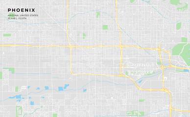 Printable street map of Phoenix, Arizona