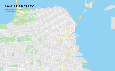Printable street map of San Francisco, California