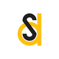 letters sd simple geometric line logo vector