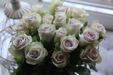 bouquet of white roses