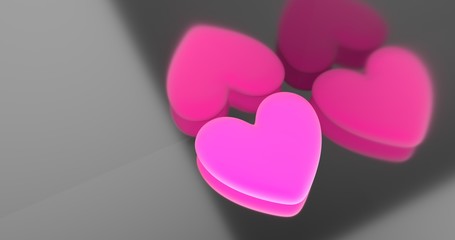 Pink heart and background reflection