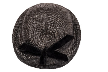 Black female hat with brim vintage fashion of the early twentieth century.