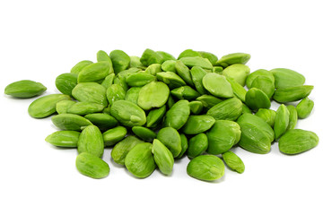 Parkia speciosa beans isolated on white background