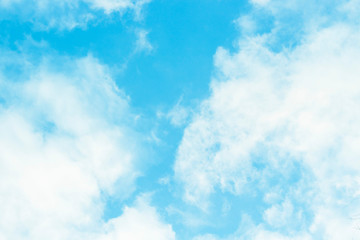 Obraz premium Beautiful blue sky with clouds. Copy space. Place for text and design
