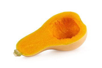 butternut squash slice isolated over white background