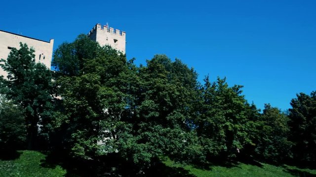 view on Brunico Castle, summer period in the Alto Adige area