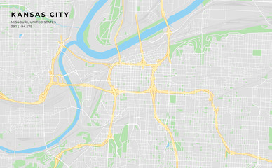 Printable street map of Kansas City, Missouri
