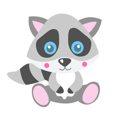 Cute raccoon  vector isolated illustration.