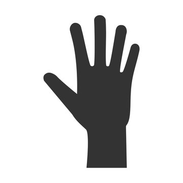 Open human hand palm icon on white background. Vector illustration, flat design.