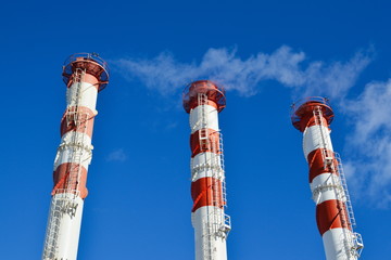 Smokestacks of a thermal power station
