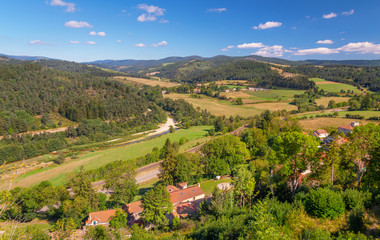 Paysage Lozérien depuis le château de Luc,Lozère,Occitanie. © Laure F