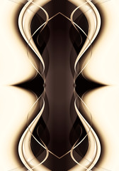 Abstract artistic unique 3d computer generated illustration of black and white fractals artwork