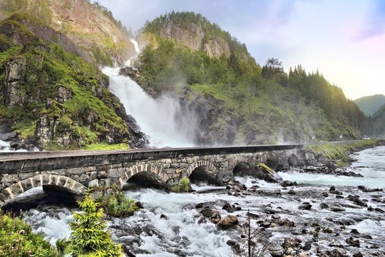 Norway beautiful waterfalls