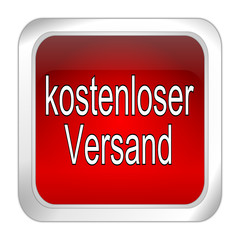 free Delivery Button - in german - 3D illustration