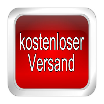 free Delivery Button - in german - 3D illustration
