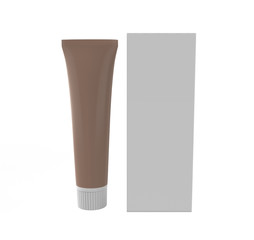 Cosmetic Tube Set.Cosmetic, Cream, Tooth Paste, Glue White Plastic Tubes Open And Closed Set Packaging Realistic. 3d Illustration