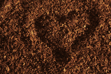 Freeze-dried coffee shot close-up