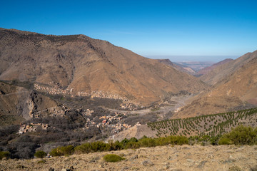 Marokkanisches Bergtal im Hohen Atlas bei Imlil