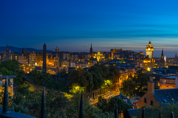 Obraz premium sunset Edinburgh cityview 