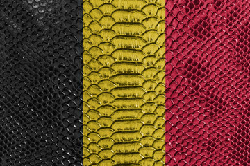 Flag of Belgium on the skin of a reptile
