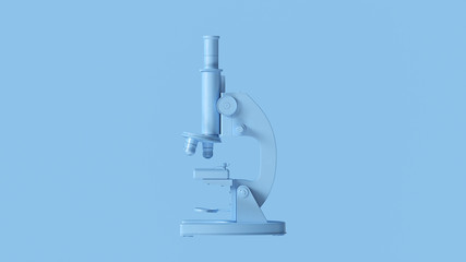 Blue Traditional Microscope 3d illustration 3d render
