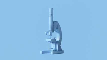 Blue Traditional Microscope 3d illustration 3d render