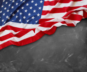 Flag on blackboard