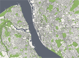 map of the city of Liverpool, United Kingdom