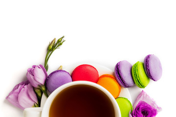 Cake macaron or macaroon isolated on white