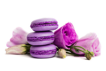 Cake macaron or macaroon isolated on white