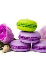 Cake macaron or macaroon isolated on white
