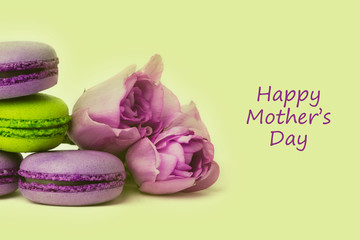 Cake macaron or macaroon isolated on white