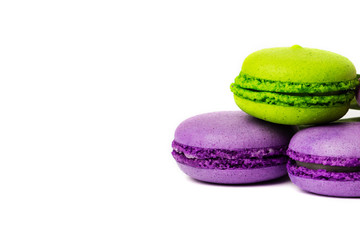 Cake macaron or macaroon isolated on white