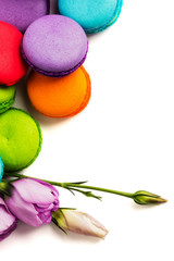 Cake macaron or macaroon isolated on white