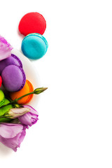 Cake macaron or macaroon isolated on white