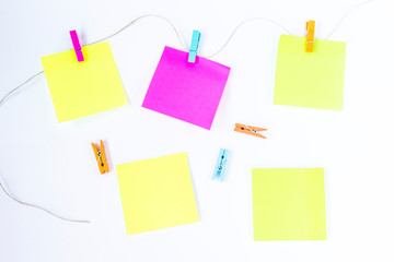 Colorful sticky notes on the white background 